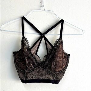 Victoria’s Secret Very Sexy Unlined Plunge  Bra Black Lace Size 34D